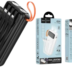 J151A - סוללת גיבוי 20000 mAh עם כבלים מובנים